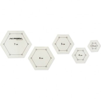 Набор шаблонов для пэчворка AURORA "Шестиугольники", 5пр AU-51